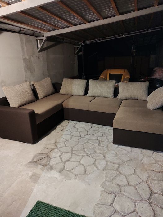 Colțar canapea extensibila cu lada forma u Nou