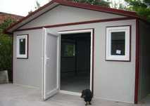 Casa modulara si garaje auto din structura metalica si panou sandwich