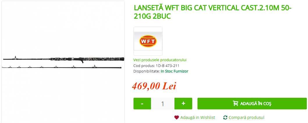 Lanseta WFT Big Cat Vertical Spin 1.8m