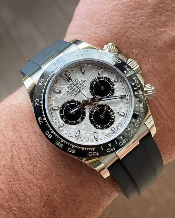 rolex daytona meteorite silver