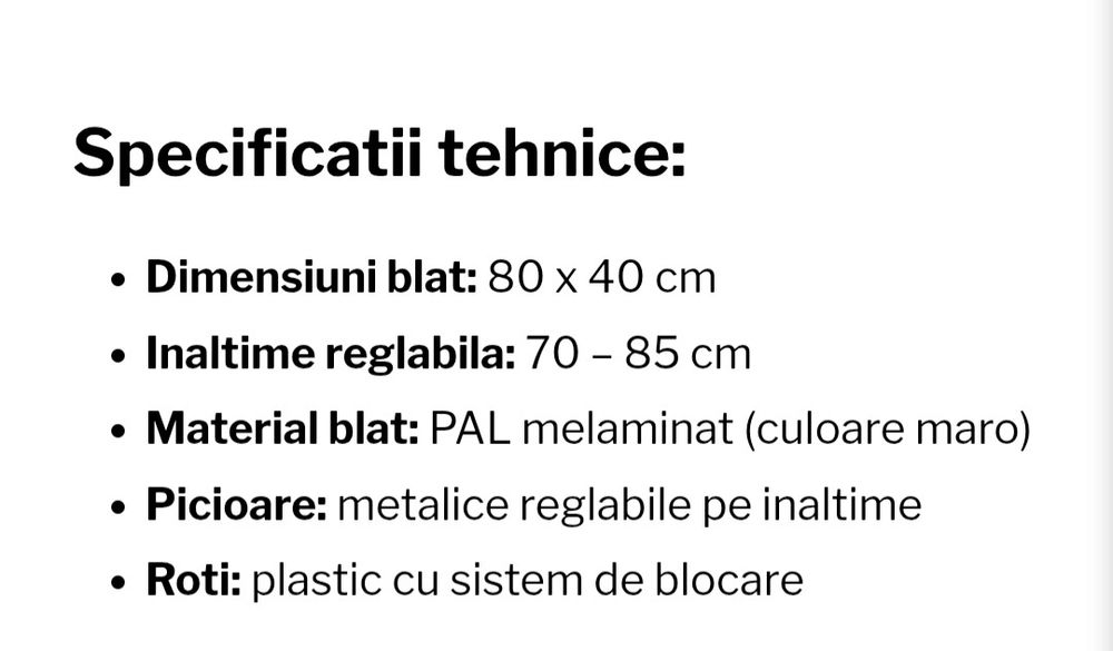 Masuta laptop stejar