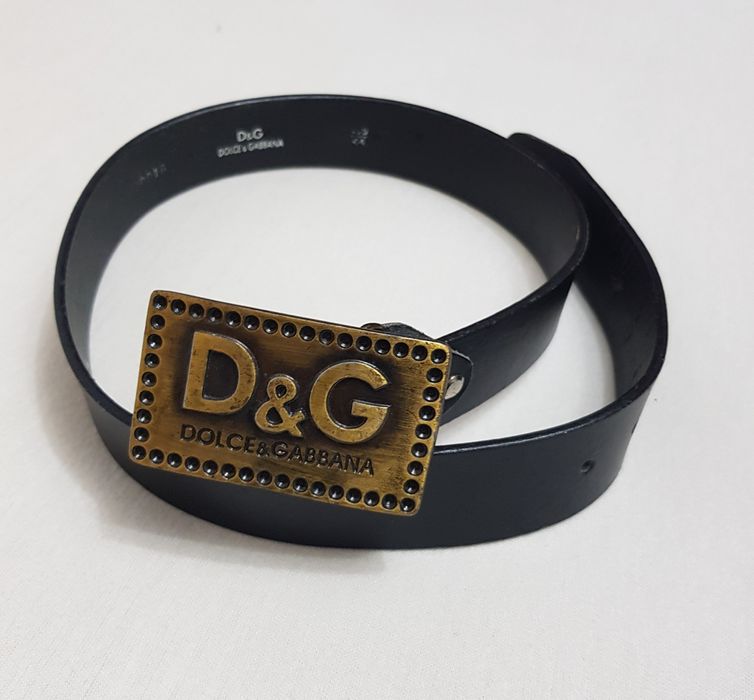 Curea D&G reglabilă centura Dolce Gabbana piele naturală neagră, alamă