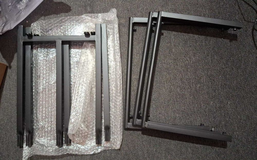 Suport retractabil lesolar, 3 nivele, 100 cm, otel, negru si natur