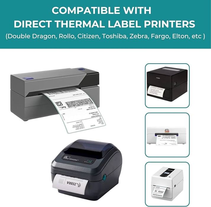 6 role termice autoadezivă Double Dragon 100 x 150mm- 3000 bucati