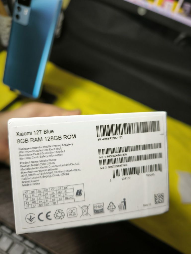 Xiaomi 12T, 5G, 8GB, 128GB, Camera 108MP, Încărcare 120W, Full Box