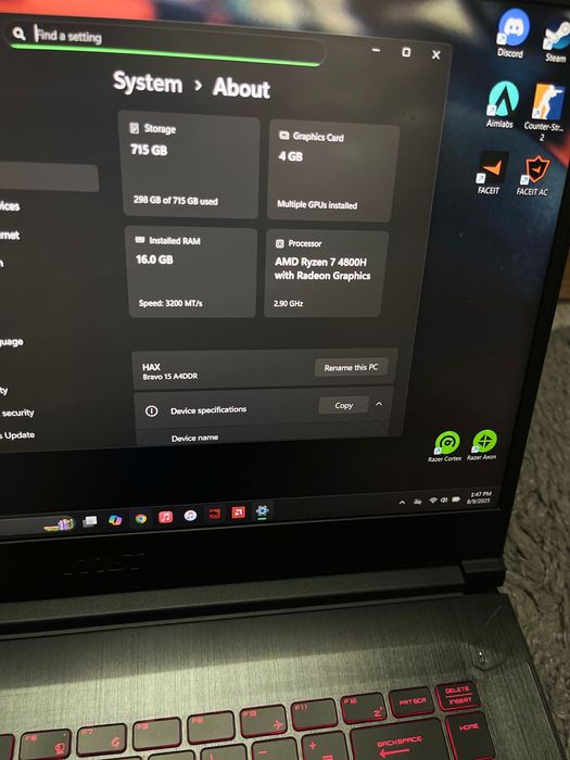 Vand sau Schimb Laptop Gaming MSI bravo 15!