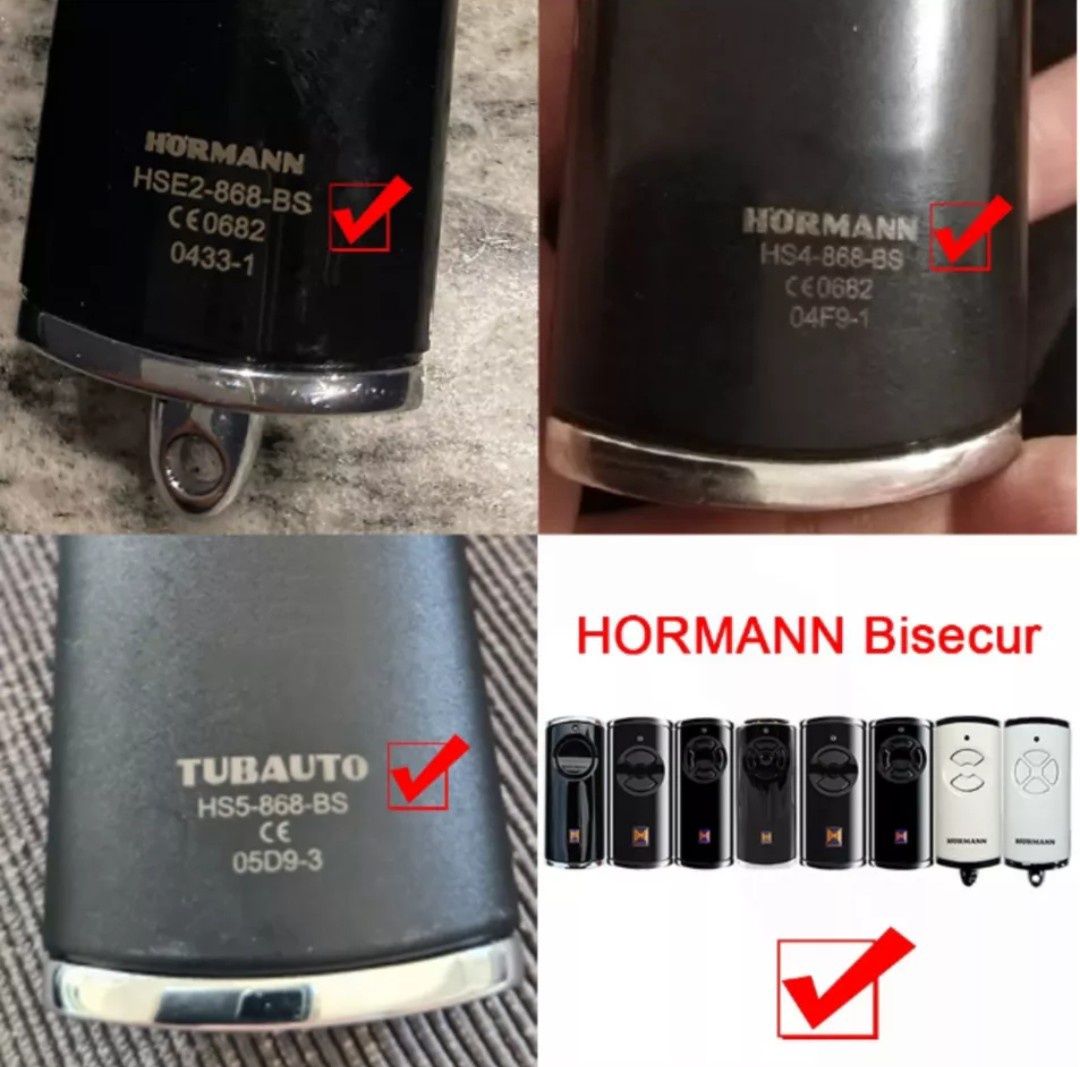 Съвместимо с дистанционно управление Hormann 868Mhz Bisecur HS1 BS, HS