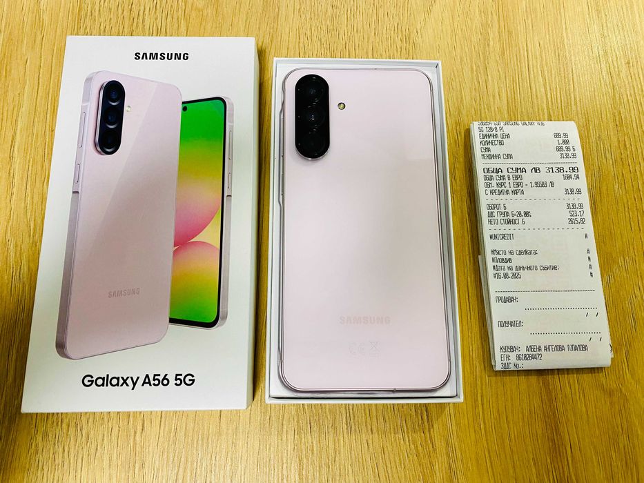 НОВ !!! Samsung Galaxy A56, 8GB RAM, 128GB, 5G, Pink, Технополис