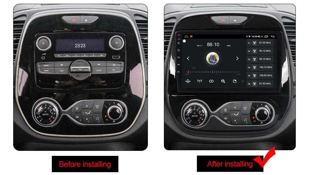 Navigatie Android 14 RENAULT CAPTUR 1/8 Gb Waze CarPlay + CAMERA