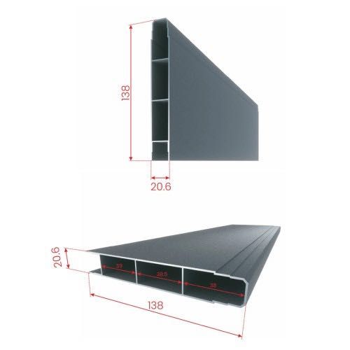 Set porți metalice din aluminiu Omar, Gri antracit RAL 7016