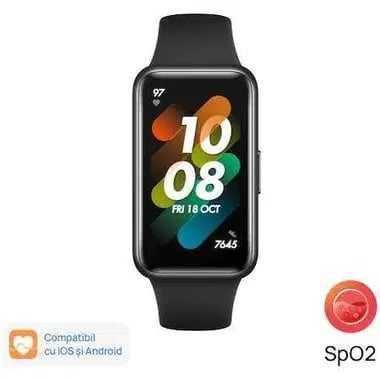 Bratara fitness Huawei Band 7, Silicone Strap, Graphite Black