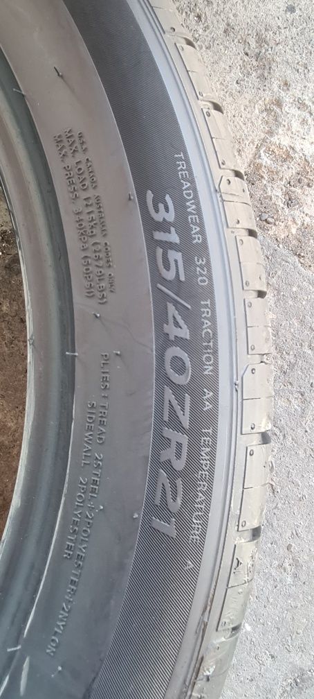 4 anvelope vara Hankook 315/40/21 spate si 275/45/21 fata