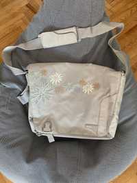 Dicota - голяма сива чанта за лаптоп с флорални мотиви