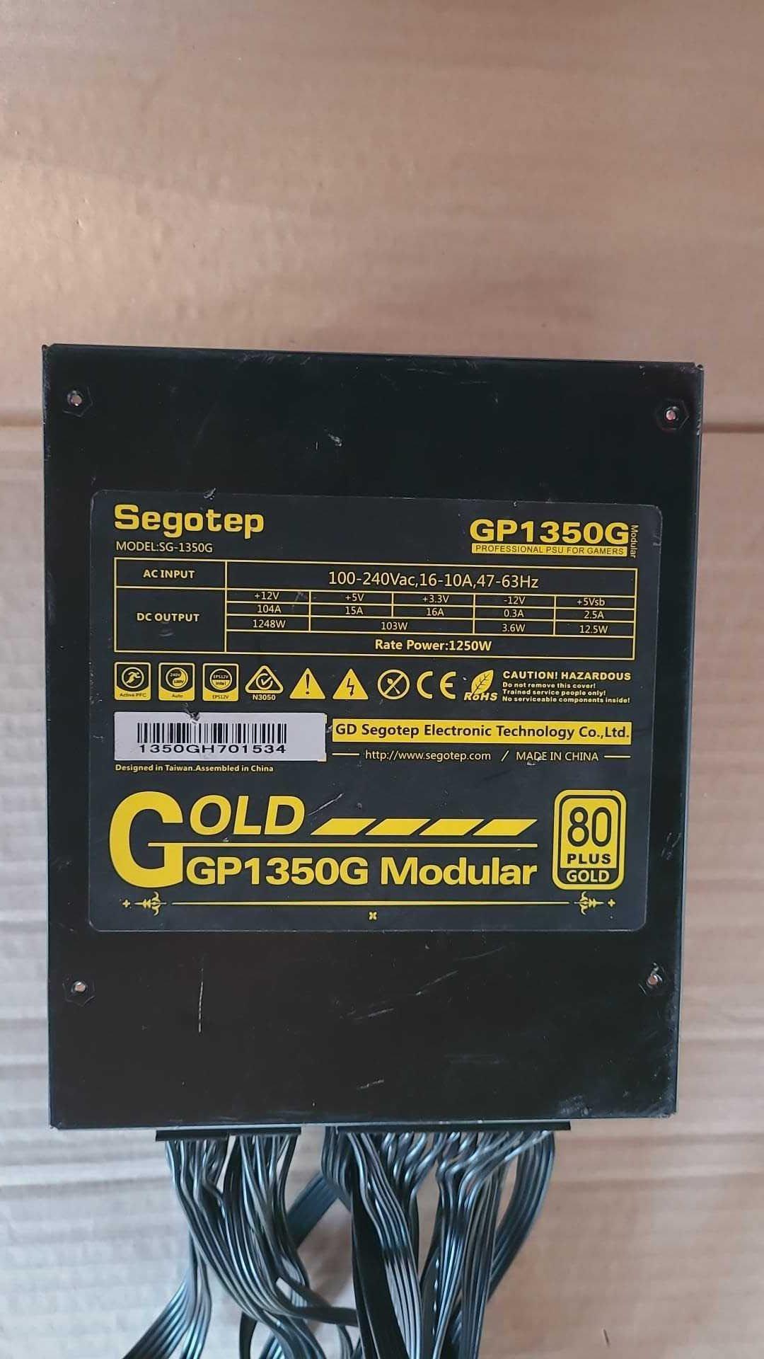 Sursa Segotep GP1350G, 80+ Gold, 1250W , functionala , sigiliu surub
