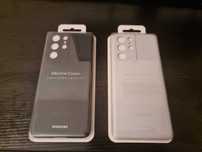 Huse Samsung ORIGINALE SILICONE COVER S21 Ultra Negru si Alb, Sigilate