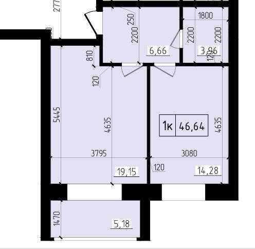 1 комнатная квартира в новостройке, мкр Орман