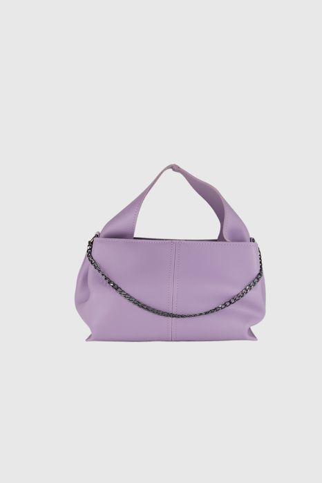 НОВО! ЛИКВИДАЦИЯ! Дамска чанта с метална верижка в светло лилаво