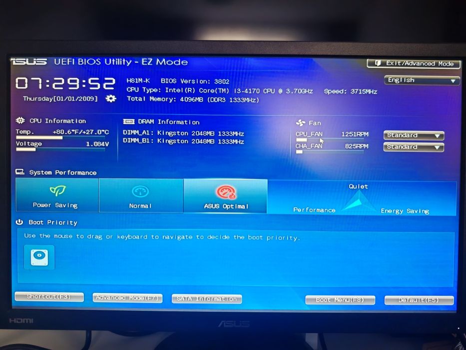 PC i3 4170 3.7 GHz