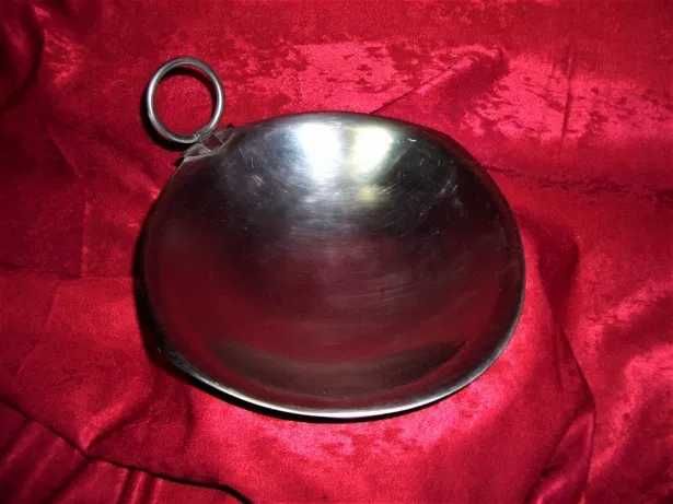 Fructiera, centru masa, Art Deco Franta, inox, vintage