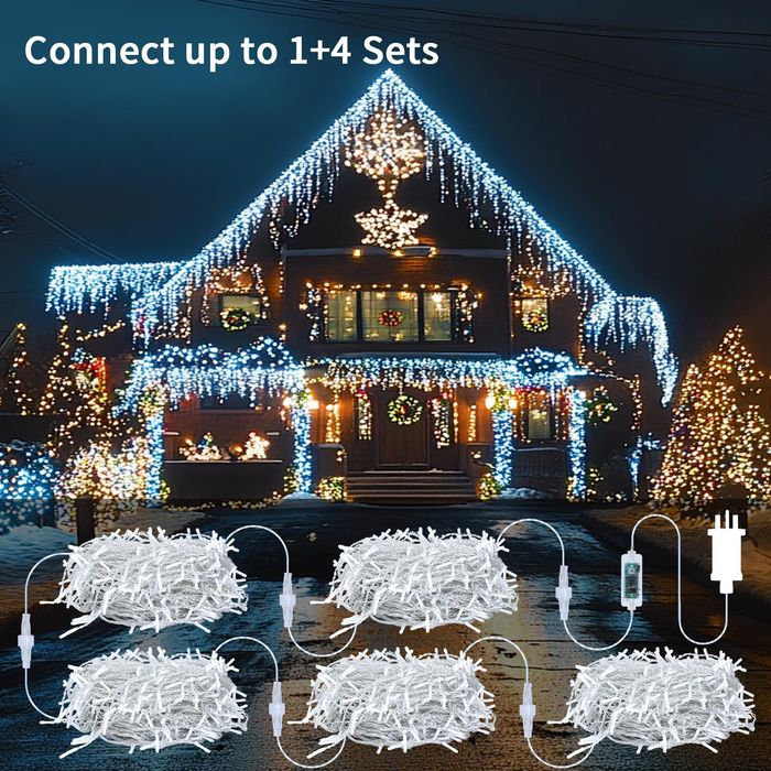 Коледни LED лампички в цвят жълто тип висулки 15+5M 506 LED Декорация