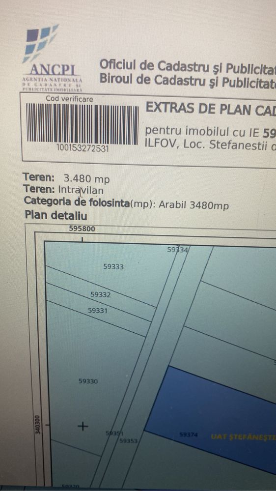 Teren INTRAVILAN 3480 mp Stefanestii de Jos- nod rutier A0 cu Dj 200