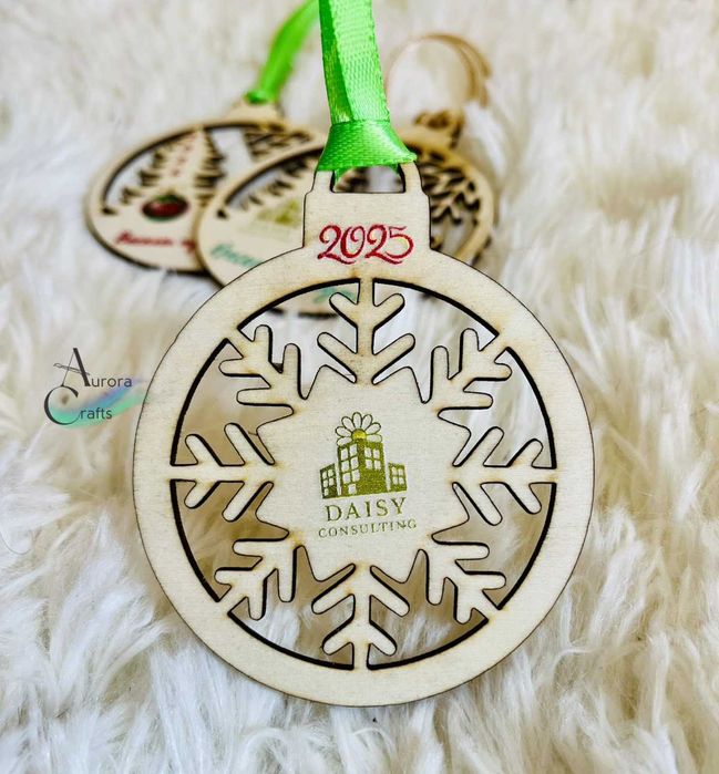 Брандирани/фирмени/корпоративни дървени коледни играчки