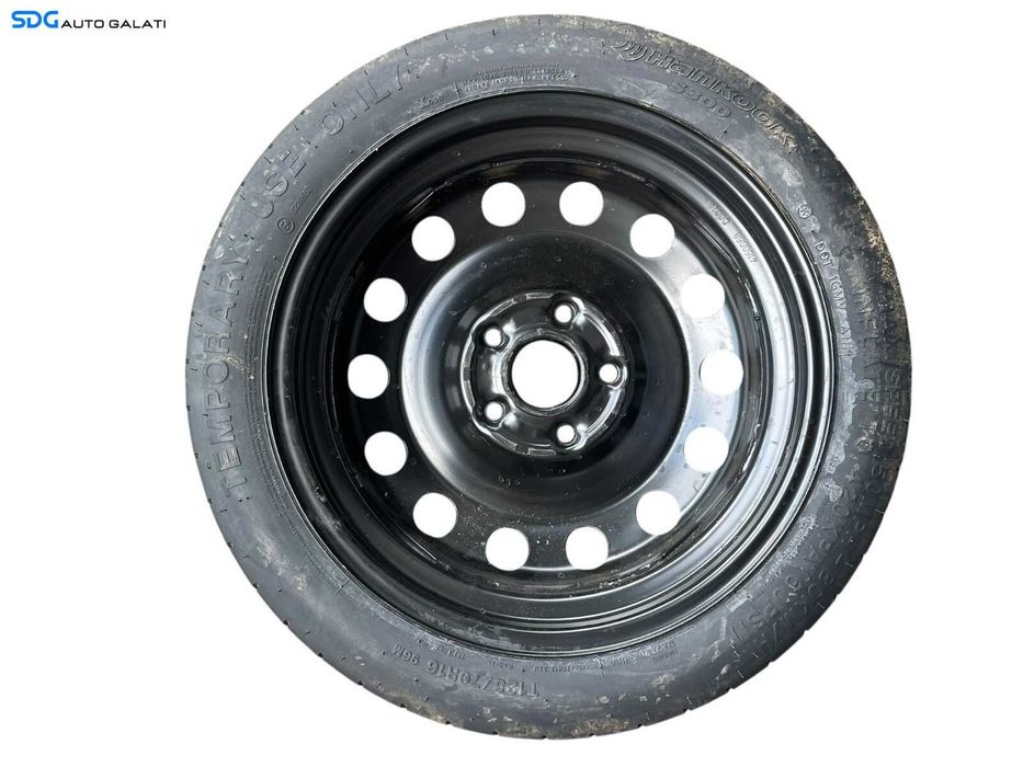 Janta Roata Rezerva Slim 5x112 T125 70 16 R16 31/2Jx16 H2 ET25,5 Skoda Superb 2 2008 - 2015 Cod 5Q0601027AR [B4201]
