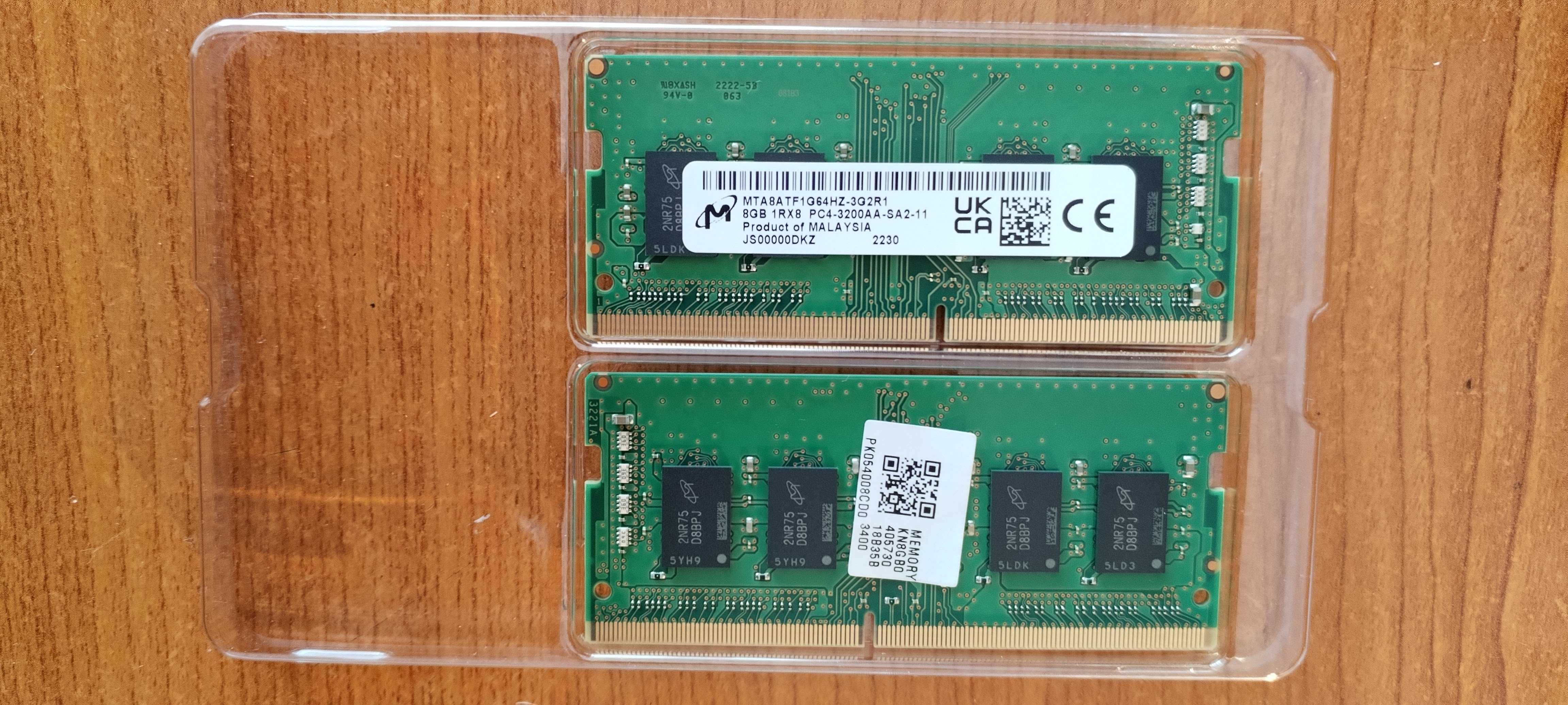 Memorii DDR3 2x4G (PC) ,si DDR4 2x8G (laptop)
