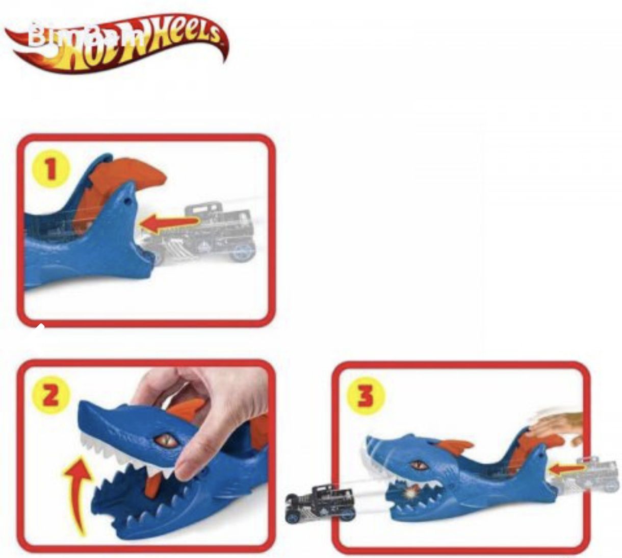 Изстрелвачка-Акула на "Hot wheels" с количка "Stockar"