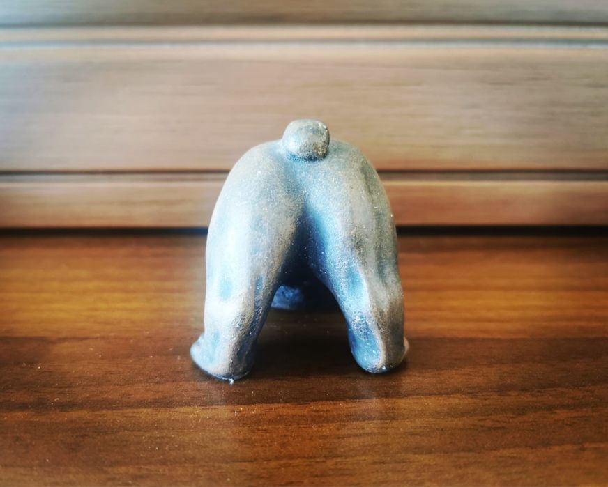 Антикварна керамика куче малък ръчна работа английски френски булдог