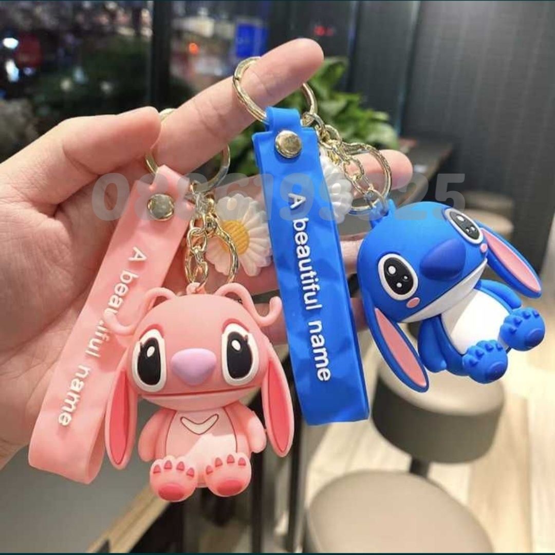 2 броя Светещ Ключодържател Лило и Стич, Ключодържател Lilo Stitch