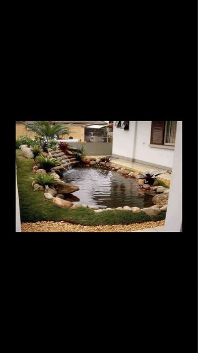 Cascade iazuri fantani arteziene cu circuit inchis gradini curti teras