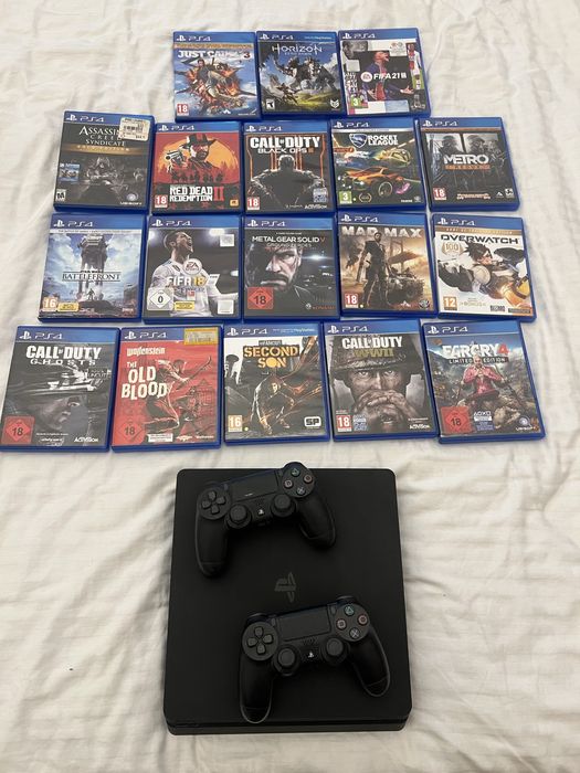 PlayStation 4 Slim 1TB cu 2 controllere IN CUTIA SI PLASTICUL ORIGINAL