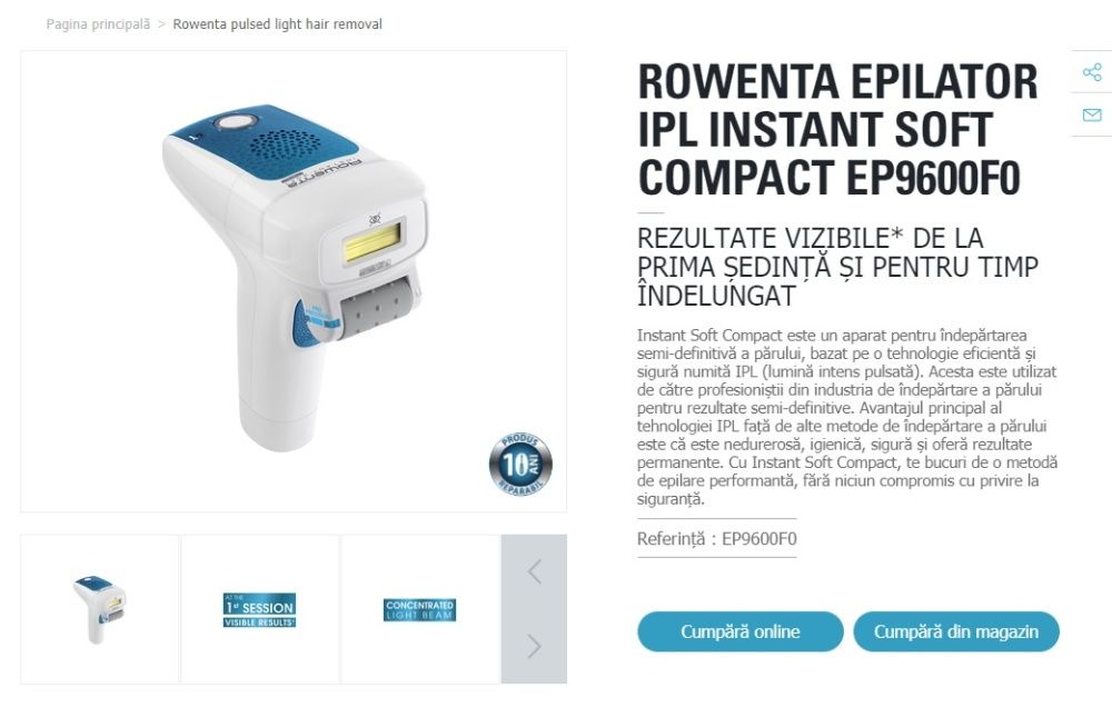 Epilator Rowenta IPL COMPACT EP9600 nou garantie