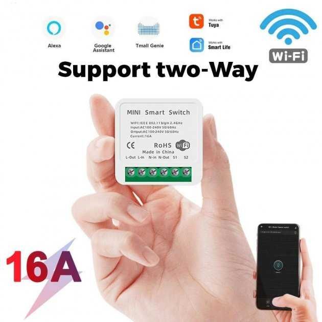 Mini Smart Switch Wi-Fi, Releu inteligent 16A programabil WiFi