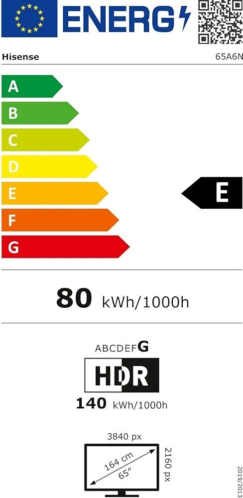 Нов смарт телевизор Hisense - 65A6N, 65'', DLED, 4K, черен