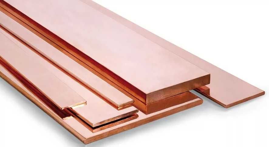 Полоса шина медная Ширина: 8—600 мм, s= 0,1—60 мм, L= 0,3—8 м