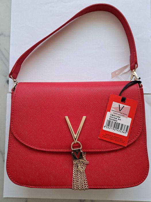 Vand geanta de umar Valentino Divina Rosso - noua