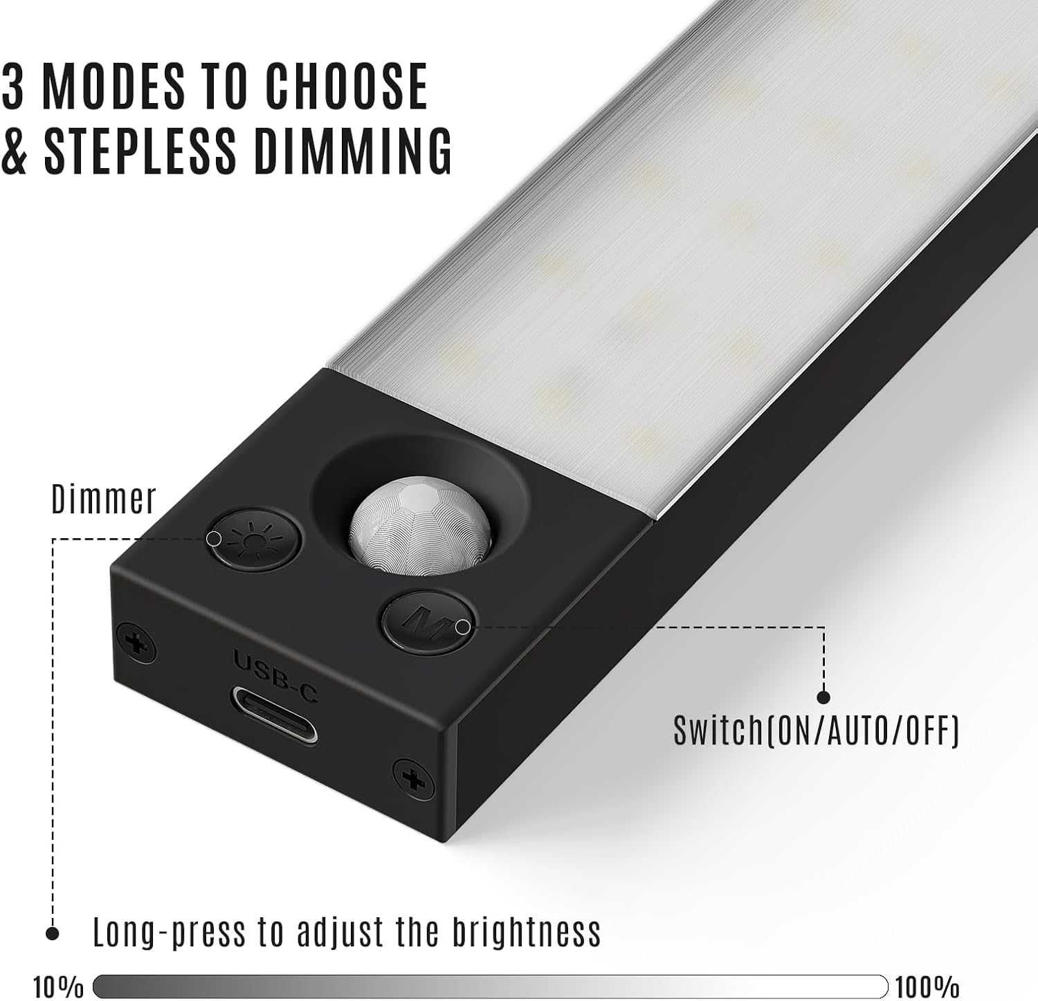 НОВО! USB LED осветление за шкаф сензор за движение, 32см