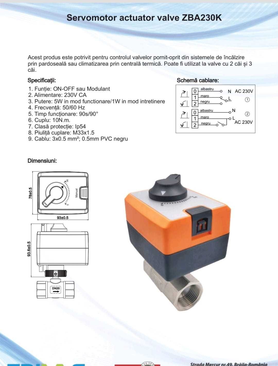 Vana Rotativa3 CAI ( 1''  ) + Servomotor VB39 M25 A