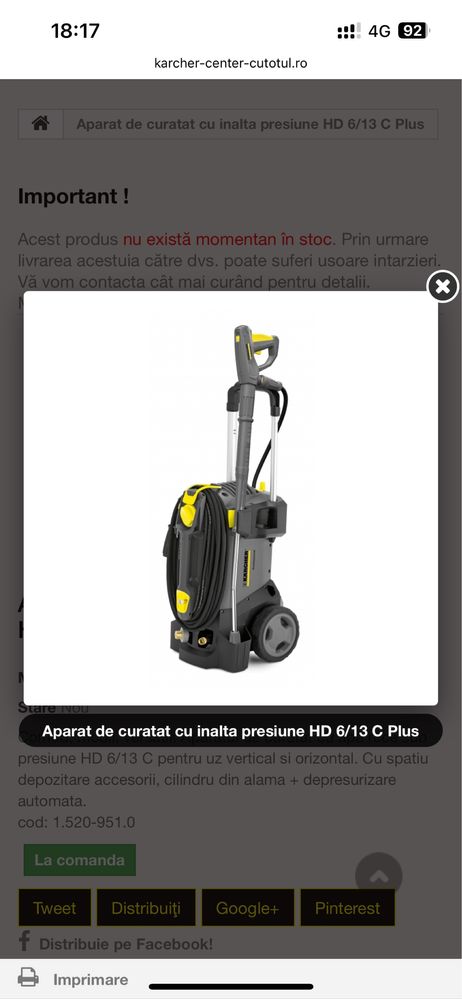 Karcher HD 6/13 C nou sigilat