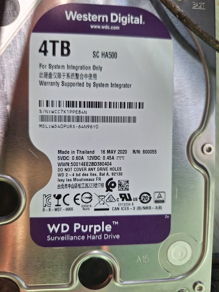 WD purple Хард диск hdd 3.5инча - 4tb 2бр.