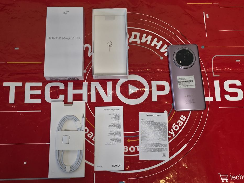 ЧИСТО НОВ 256GB Honor Magic 7 5G Гаранция Технополис 2027 Titan Purple