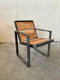 Метален стол за тераса - индустриален стил. Метал и дърво