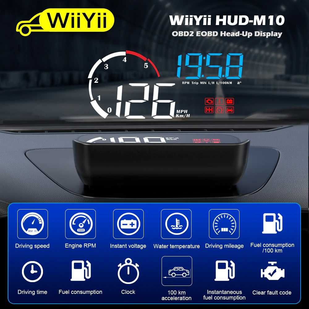 HUD модель M10 OBD2  Проектор на лобовое стекло автомобиля