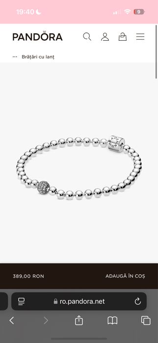 Bratara Pandora Pave 17 cm noua