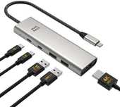 Нов бърз Адаптер USB-C Хъб 5 в 1 4K HDMI 140W PD 10Gbps за MacBook/PC