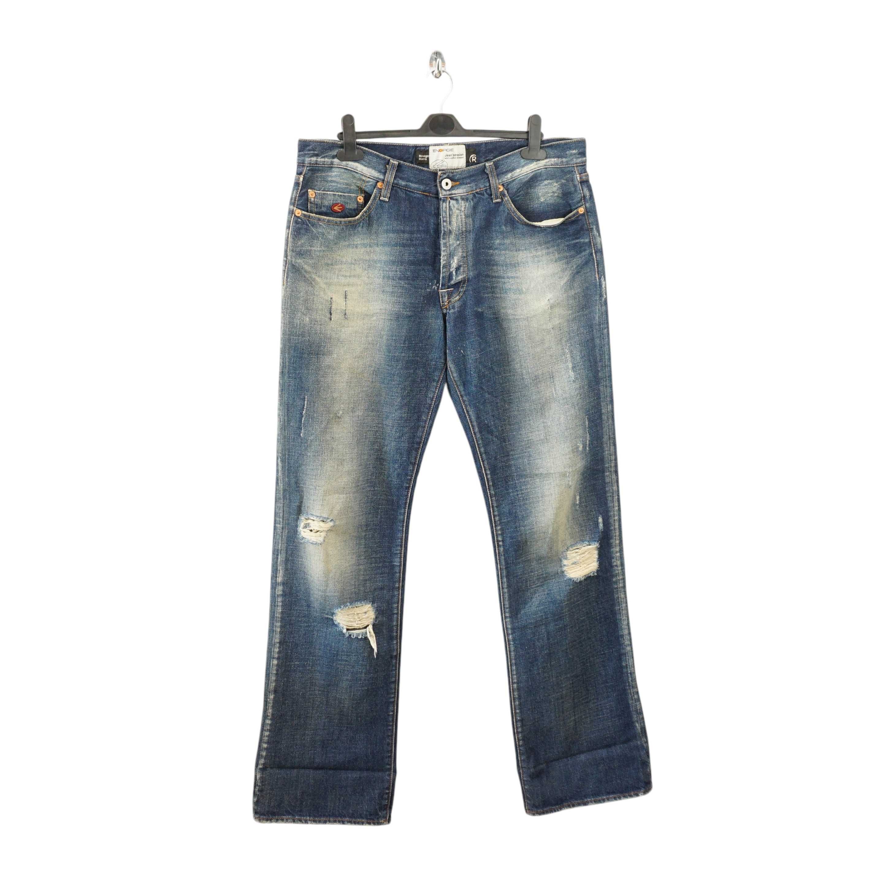 ENERGIE Distressed Washed Y2K Jeans - винтидж дънки - 36