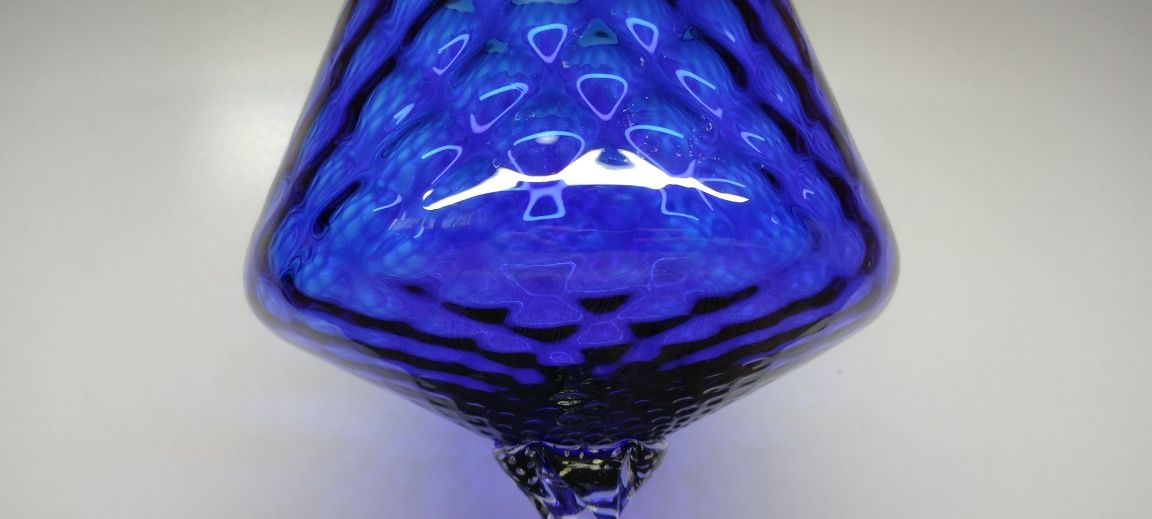 1960 Cobalt Blue Glass Italian Empoli Декоративна ваза/бонбониера
