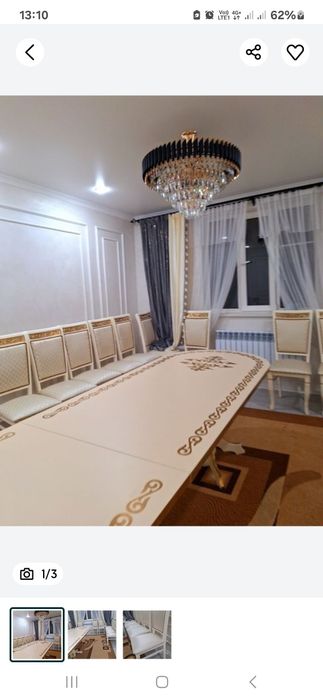 Стол 1м ширина,4.5 длина. 10стульев . 150тыс